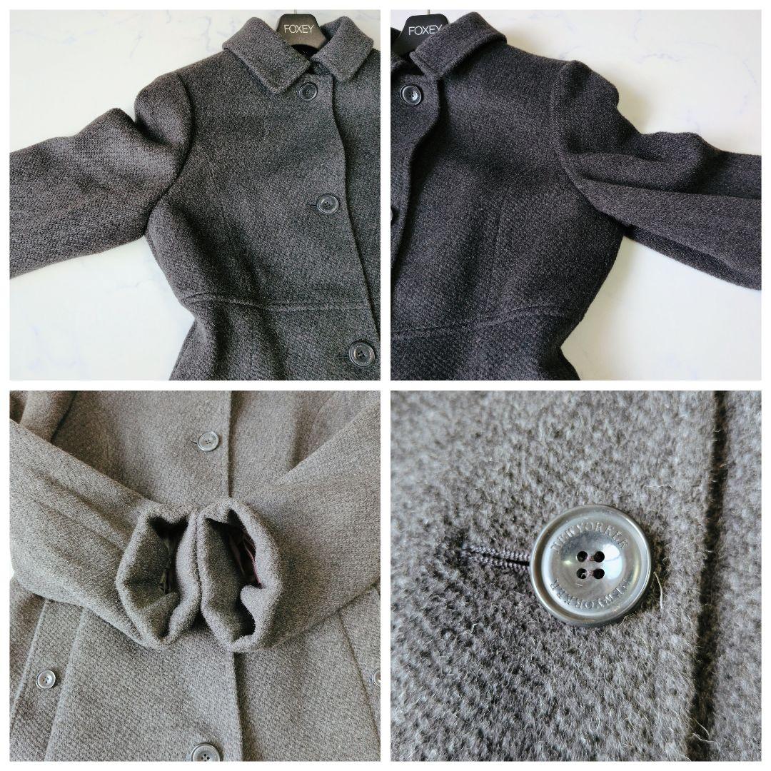 美品 ニューヨーカー ロングコート アンゴラ 羊毛 ダークグレー L 美品 ニューヨーカー ロングコート アンゴラ 羊毛 ダークグレー L