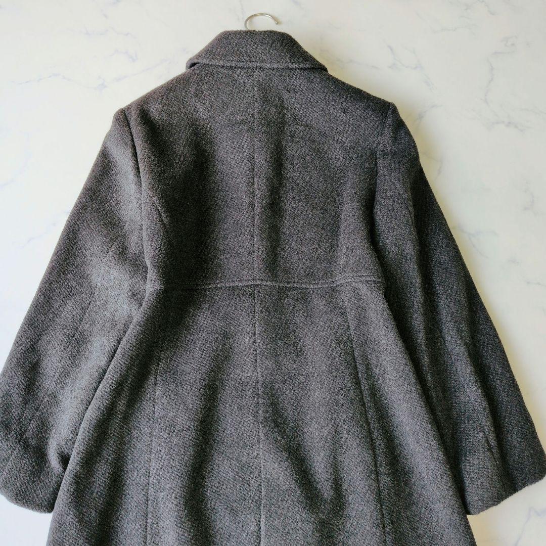 美品 ニューヨーカー ロングコート アンゴラ 羊毛 ダークグレー L 美品 ニューヨーカー ロングコート アンゴラ 羊毛 ダークグレー L