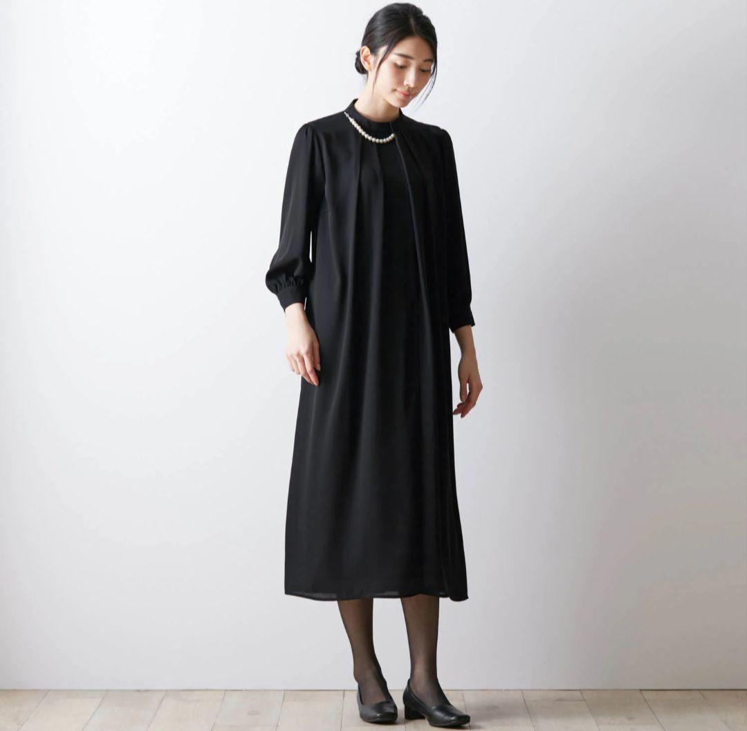 黒のフォーマルワンピース　ゆったりシルエット　13号