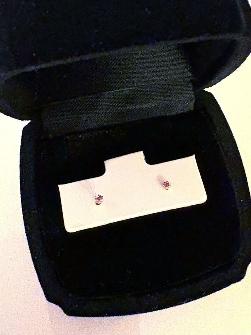 【激レア】18金　天然石　天然ピンクダイヤモンド　ピアス　※値下げ不可