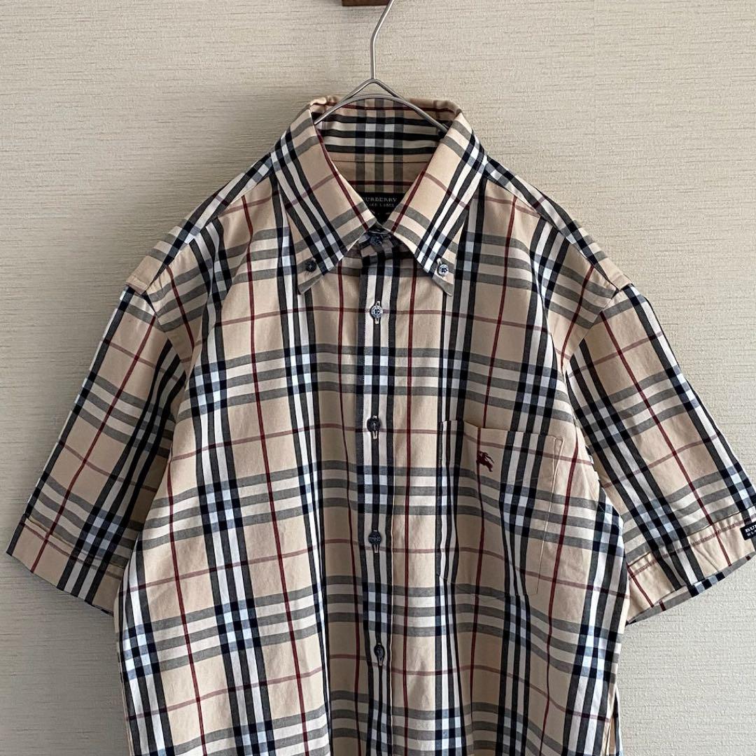 ネットオフ 送料得店  ノバチェック BURBERRY シャツ ベージュ ボタンダウン トップス