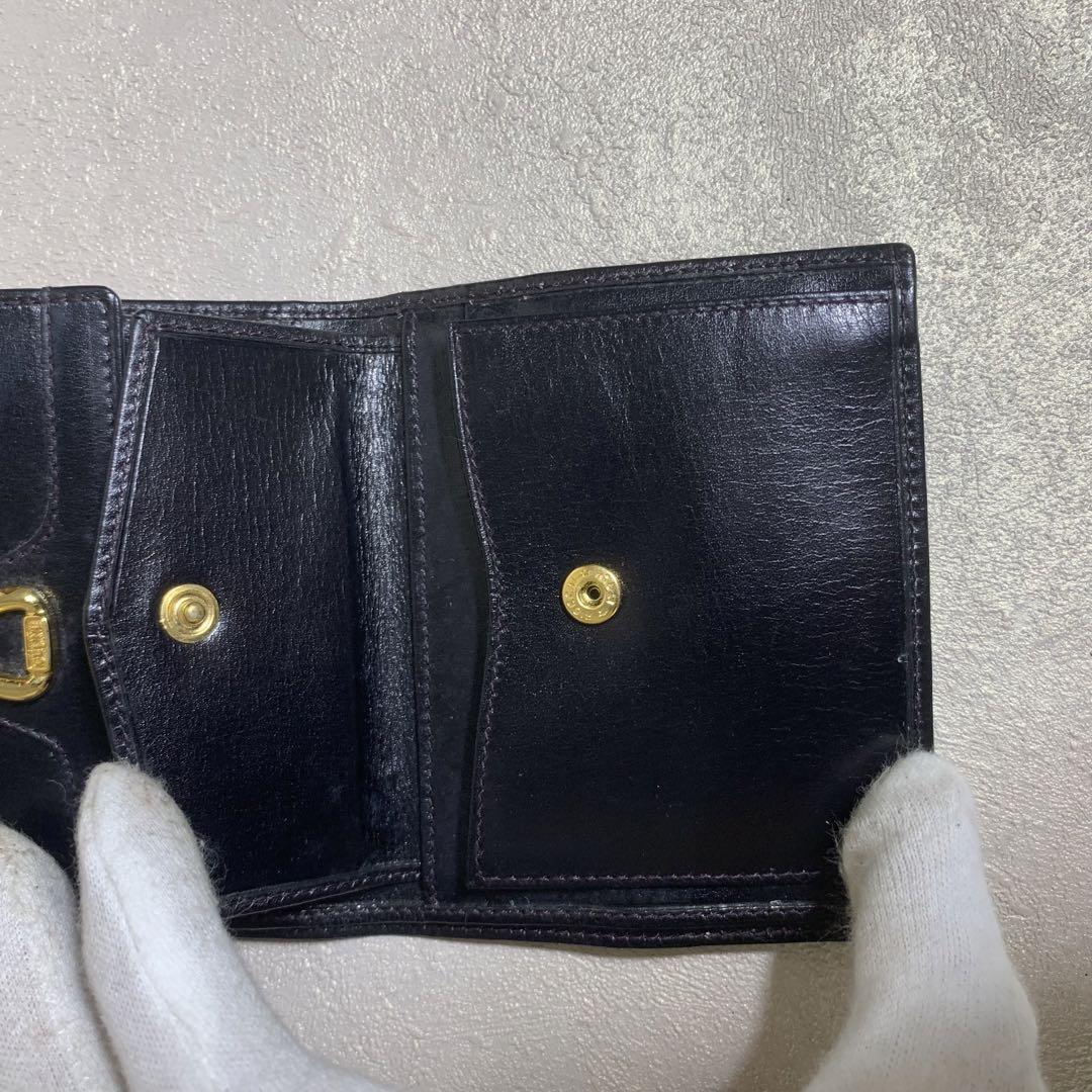 CELINE セリーヌ 折り財布 ブラック コンパクトウォレット レザー 希少