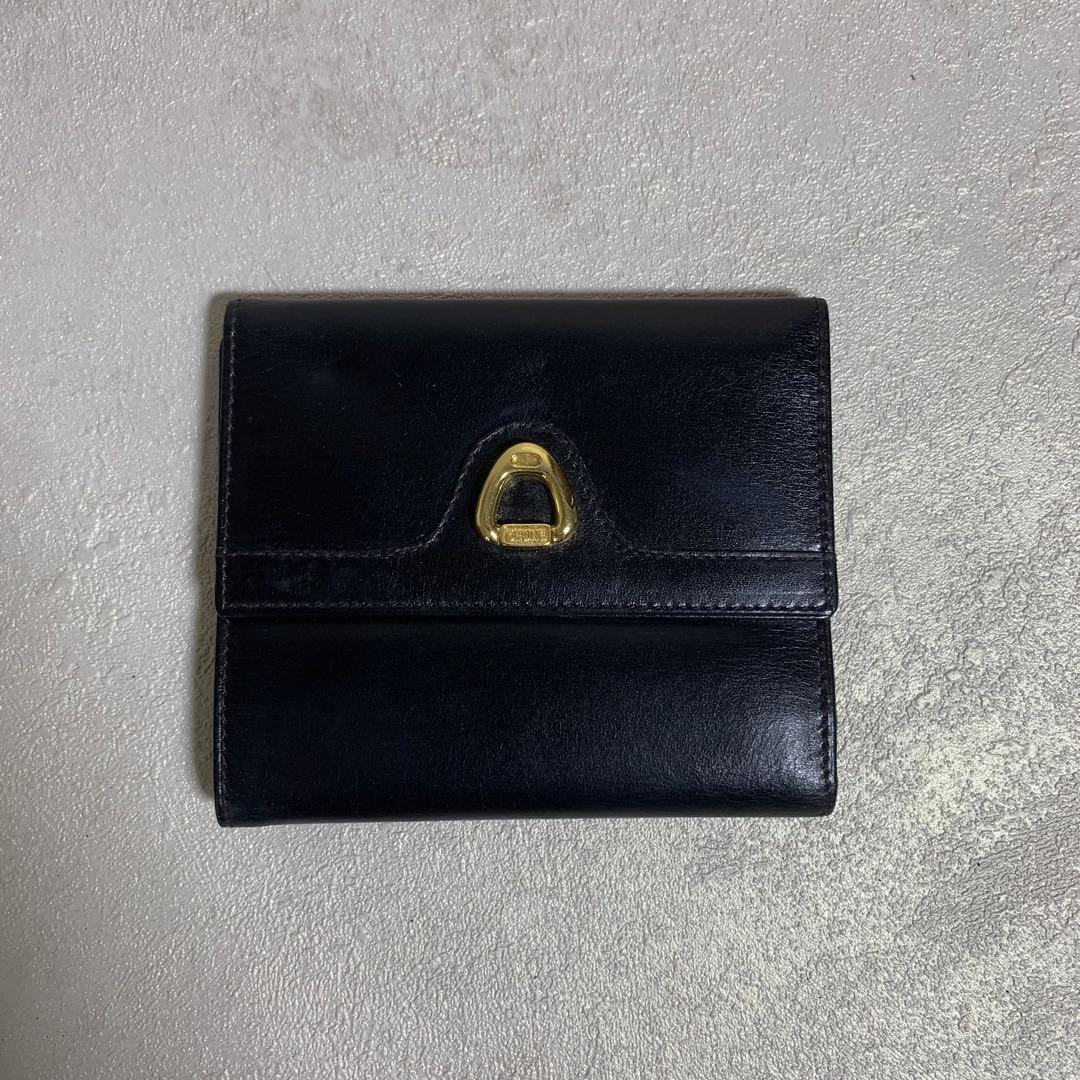 CELINE セリーヌ 折り財布 ブラック コンパクトウォレット レザー 希少