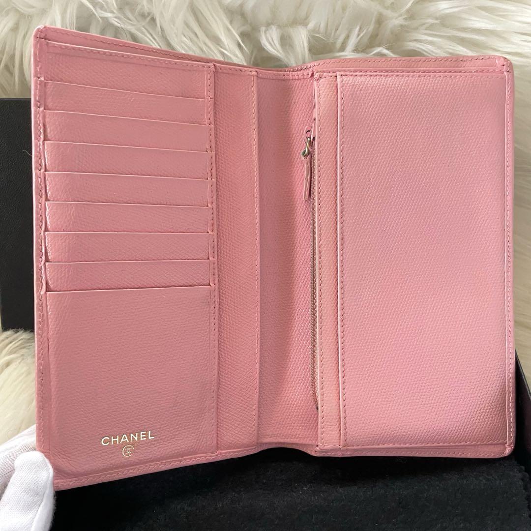 品質検査済 シャネル ココボタン ピンク ココマーク 長財布 二つ折り CHANEL 小物