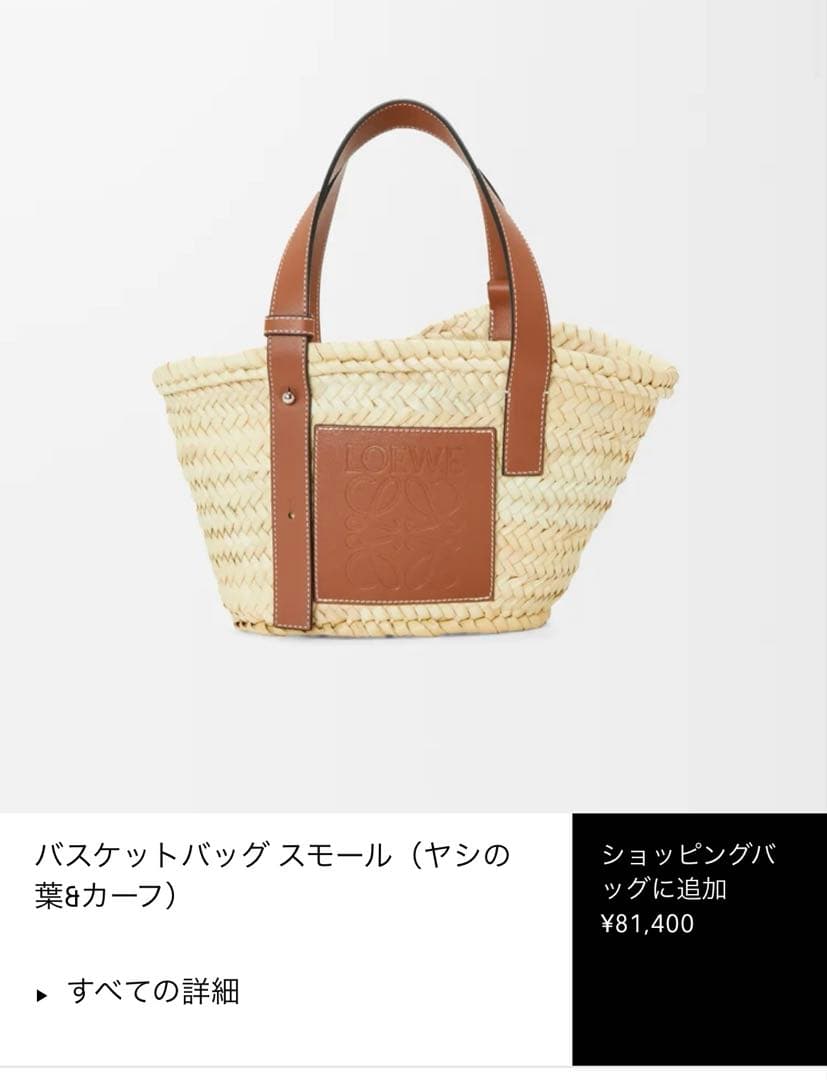 ロエベ　カゴバック、スモール