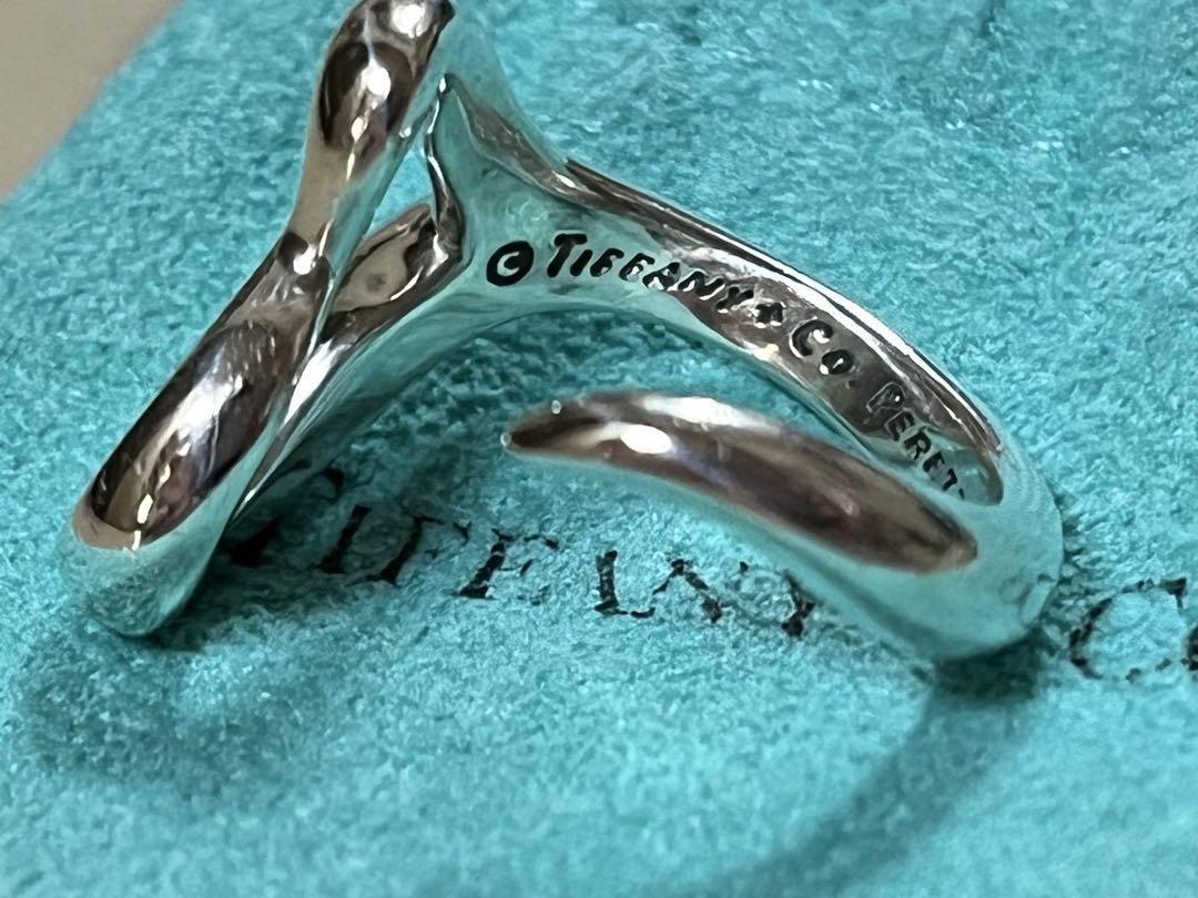 Tiffany オープンハートスターリングシルバーリング　サイズ１４