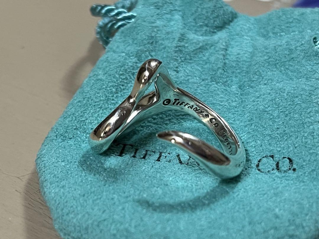 Tiffany オープンハートスターリングシルバーリング　サイズ１４