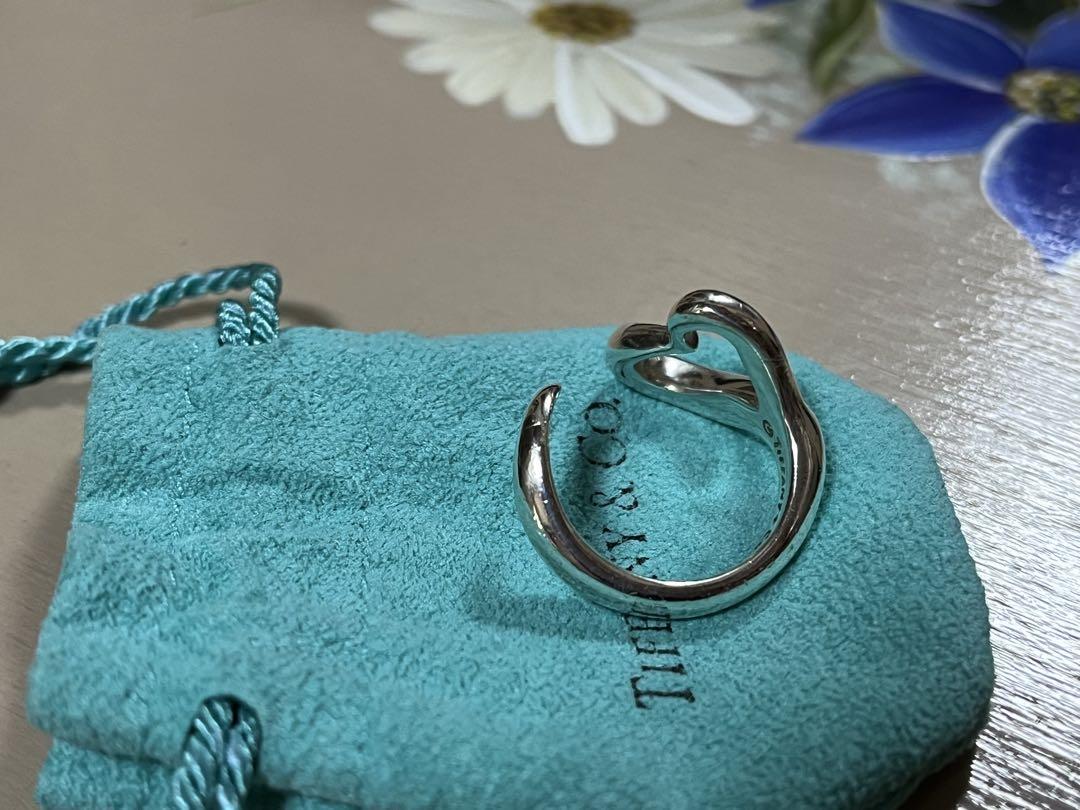 Tiffany オープンハートスターリングシルバーリング　サイズ１４