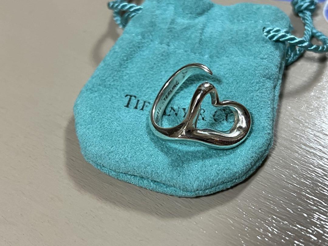 Tiffany オープンハートスターリングシルバーリング　サイズ１４
