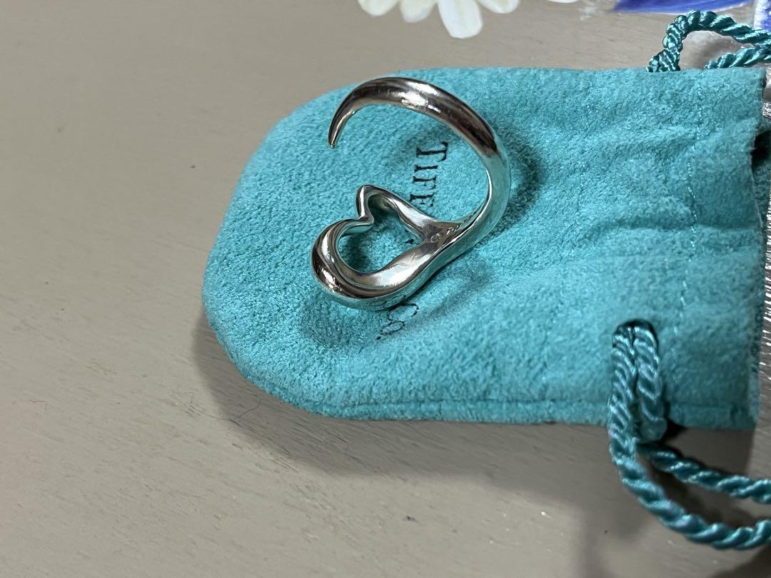 Tiffany オープンハートスターリングシルバーリング　サイズ１４