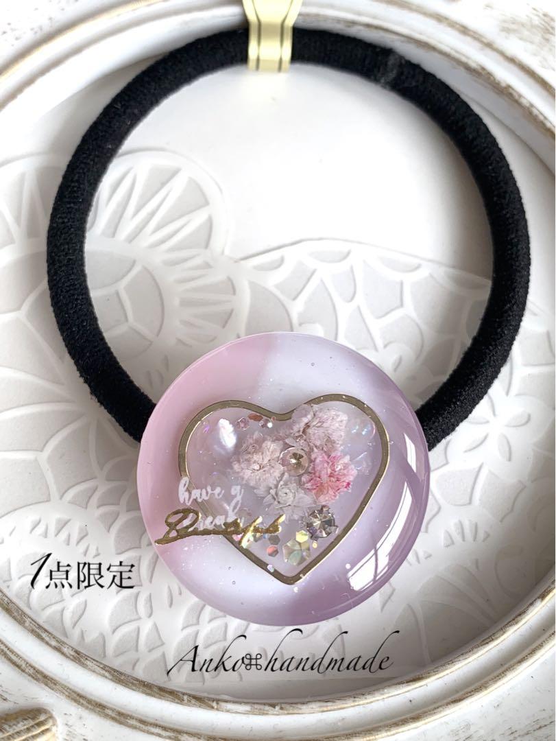 【ヘアゴム】レジン　花