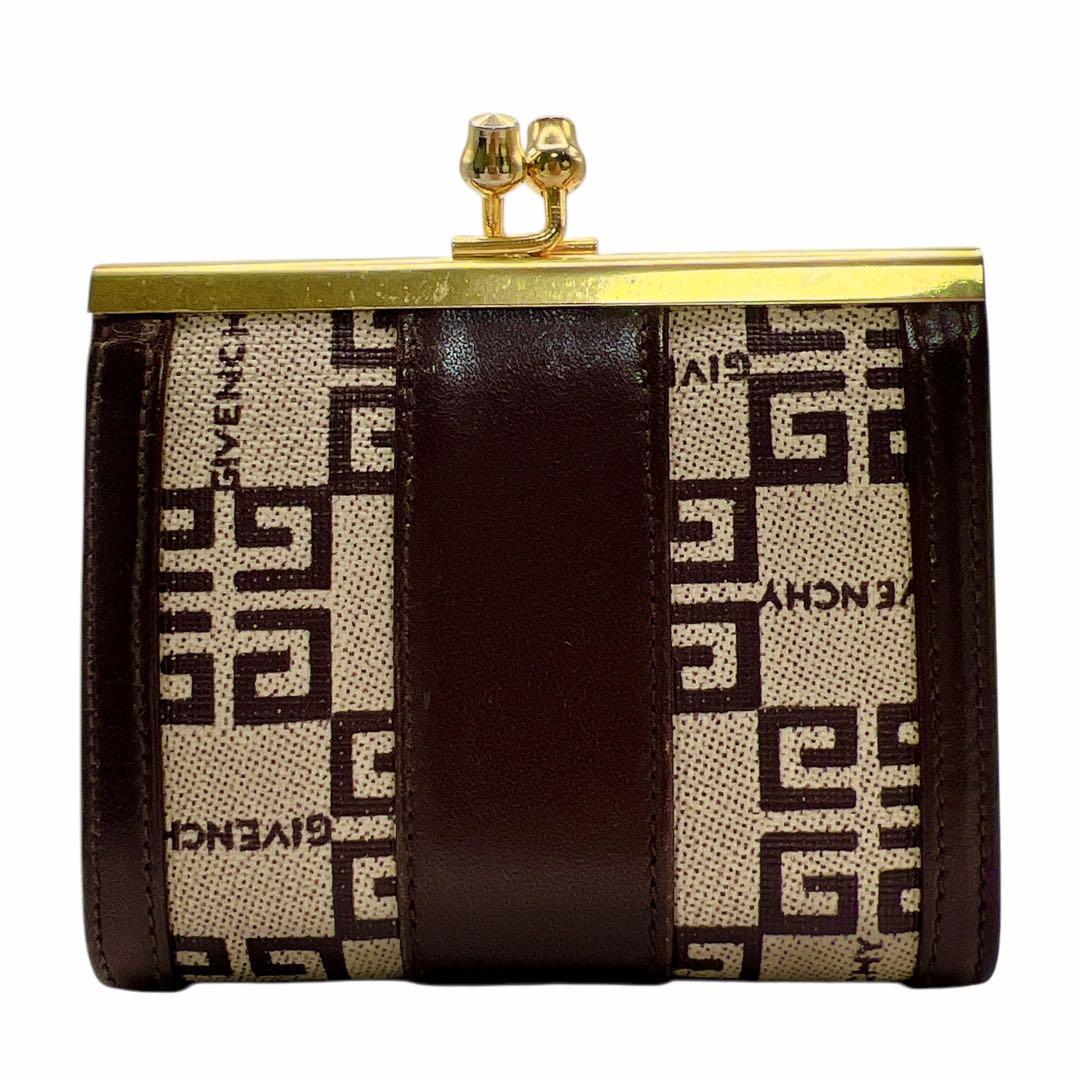 GIVENCHY ブラウン がま口 レディース コインケース 7160