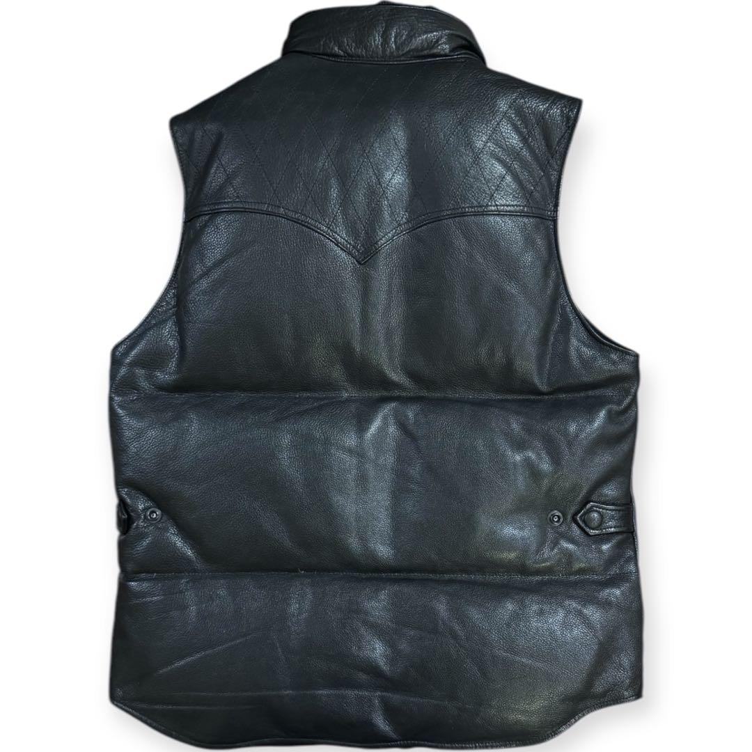 RUDE GALLERY 15AW オールレザー ダウンベスト ブラック M