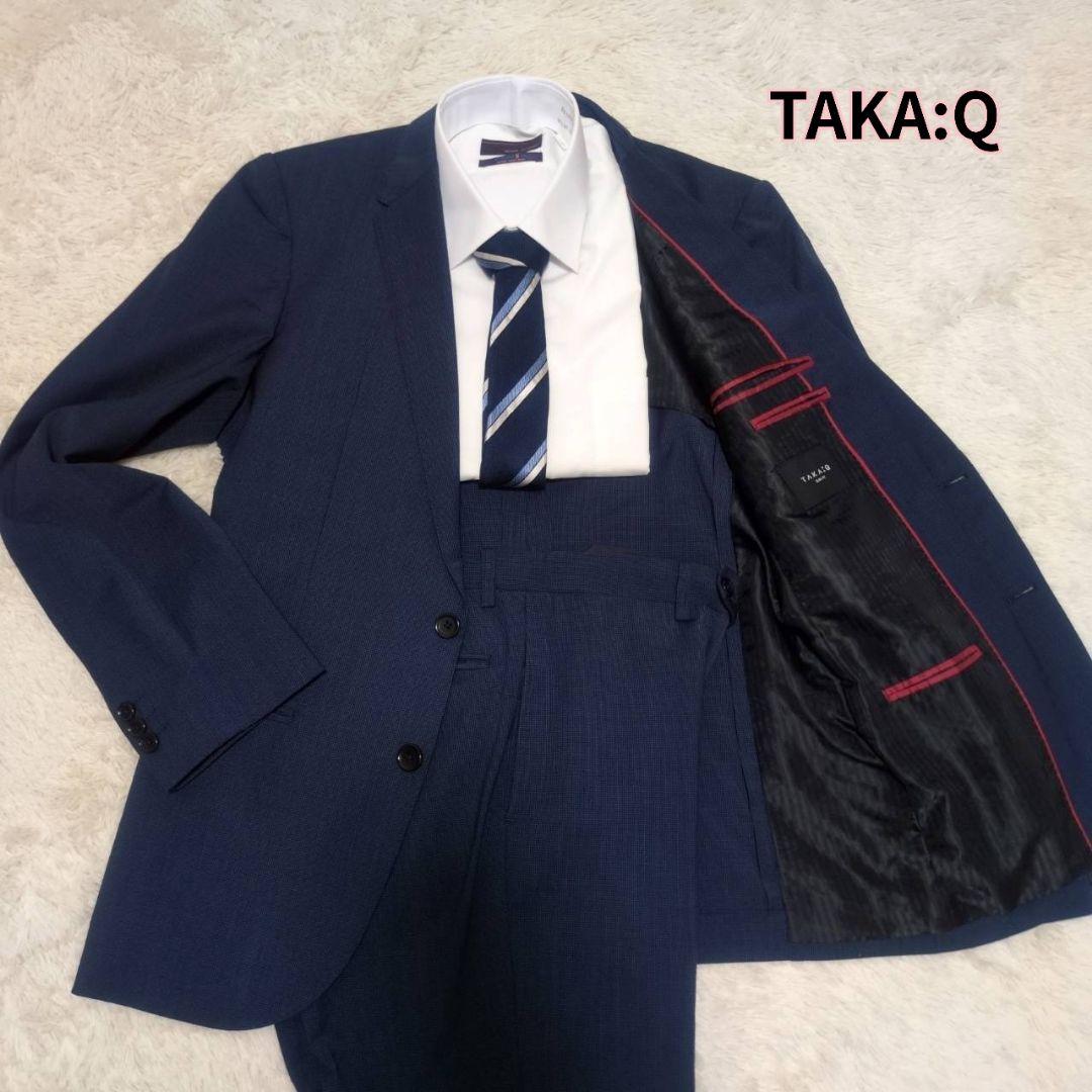 タカキュー スーツ セットアップ ネイビー Lサイズ ウォッシャブルL TAKAQ