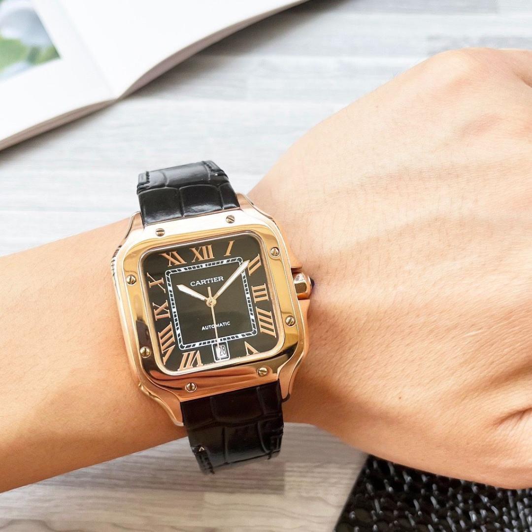 CARTIER 自動巻き腕時計 黒・茶色