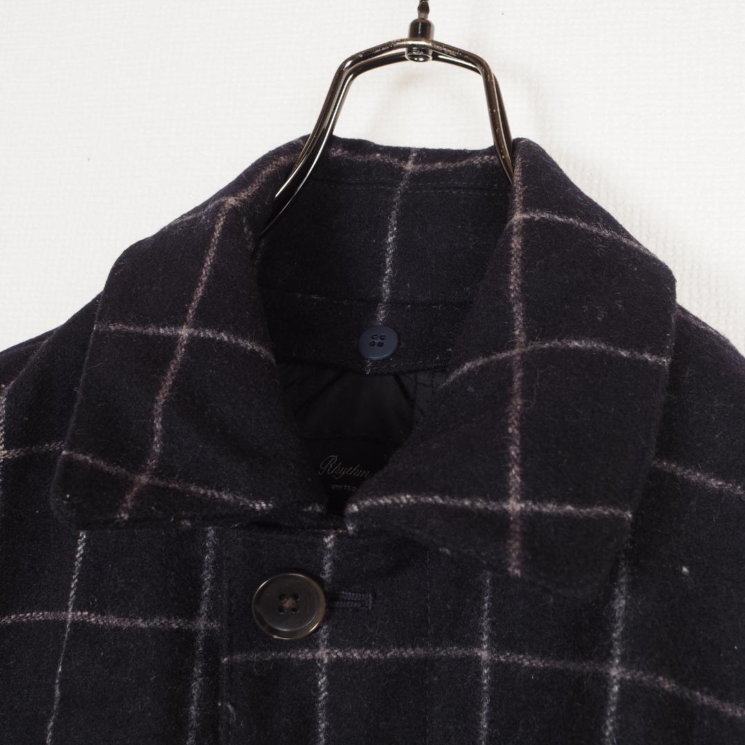 Y4386最高級☆ユナイテッドアローズ☆グレンチェック☆ロングコート