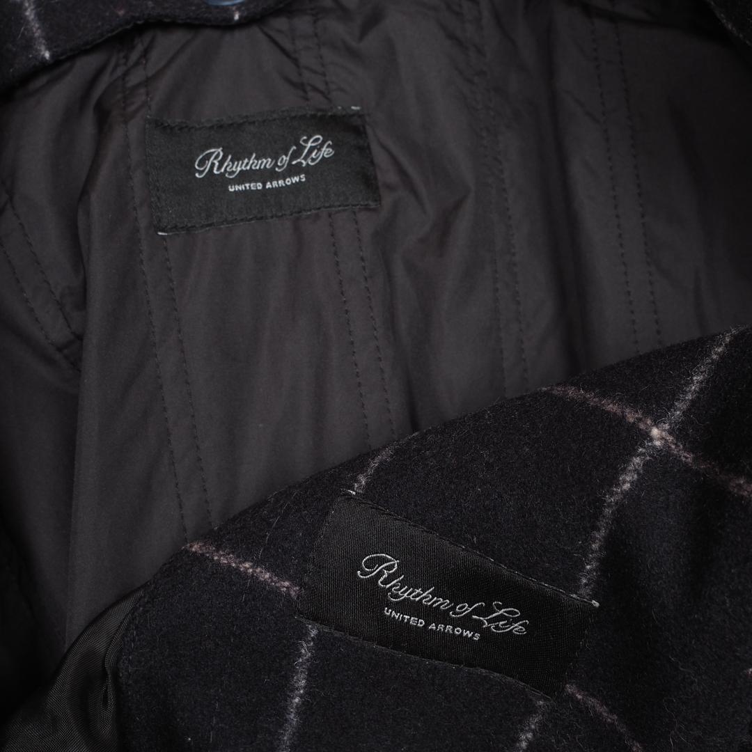 Y4386最高級☆ユナイテッドアローズ☆グレンチェック☆ロングコート