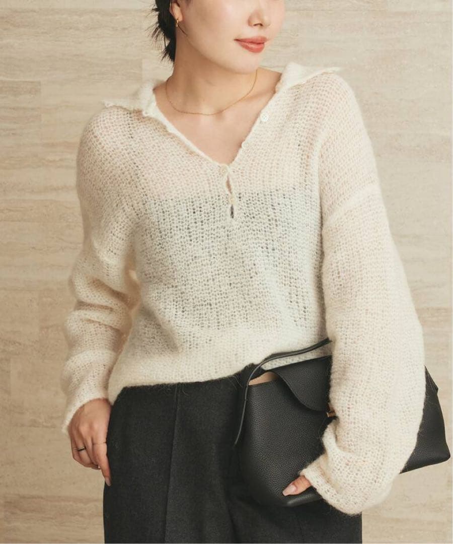 plage★ALPACA MIX BUTTON ニット plage★ALPACA MIX BUTTON ニット