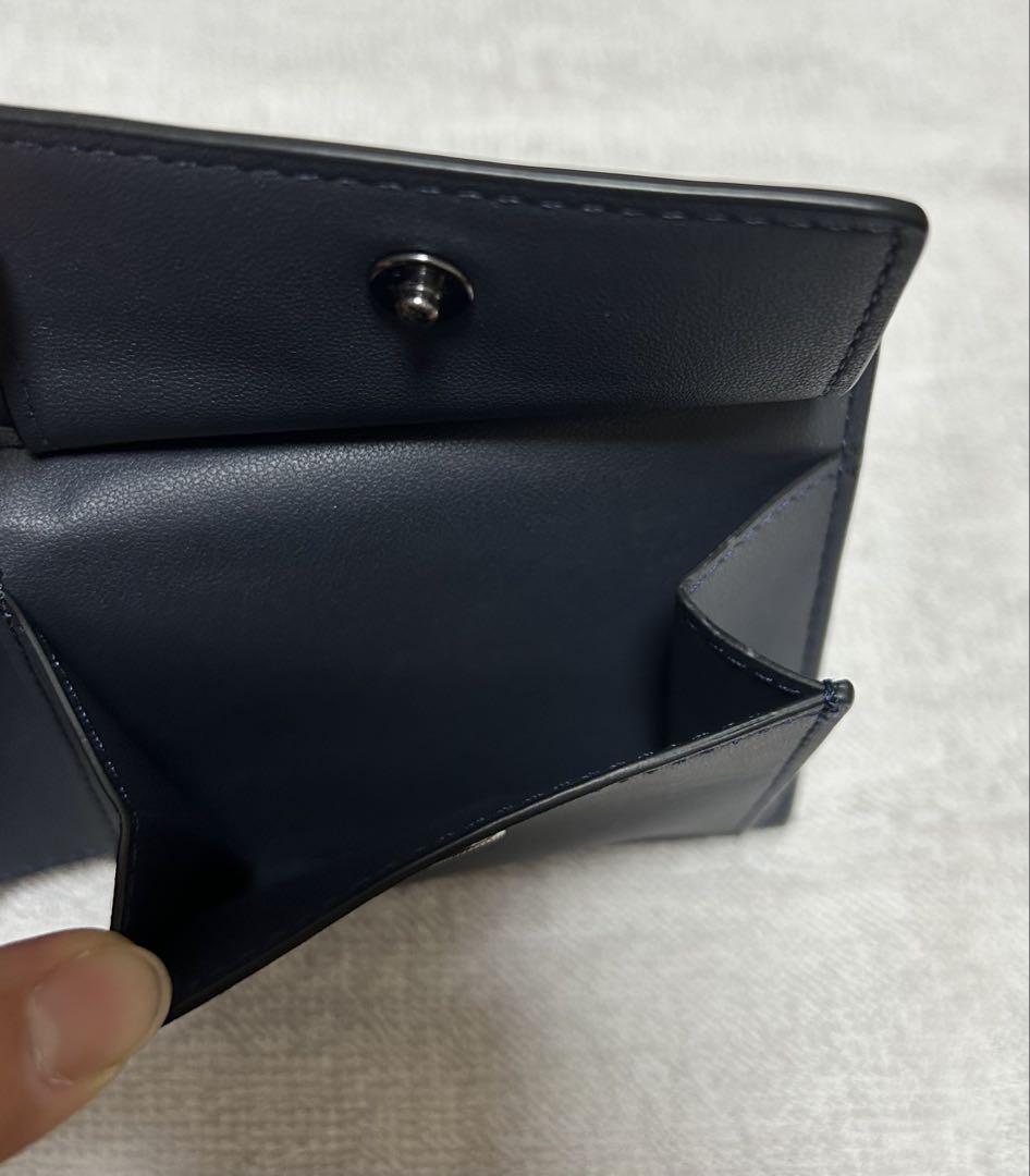COACH 二つ折り財布 ネイビー レザー