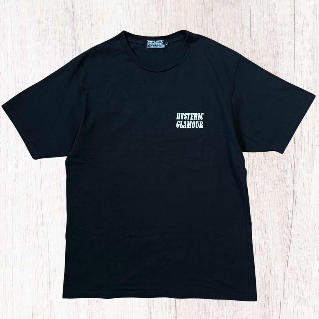 ヒステリックグラマー バイクガール 両面プリント Tシャツ 黒 L
