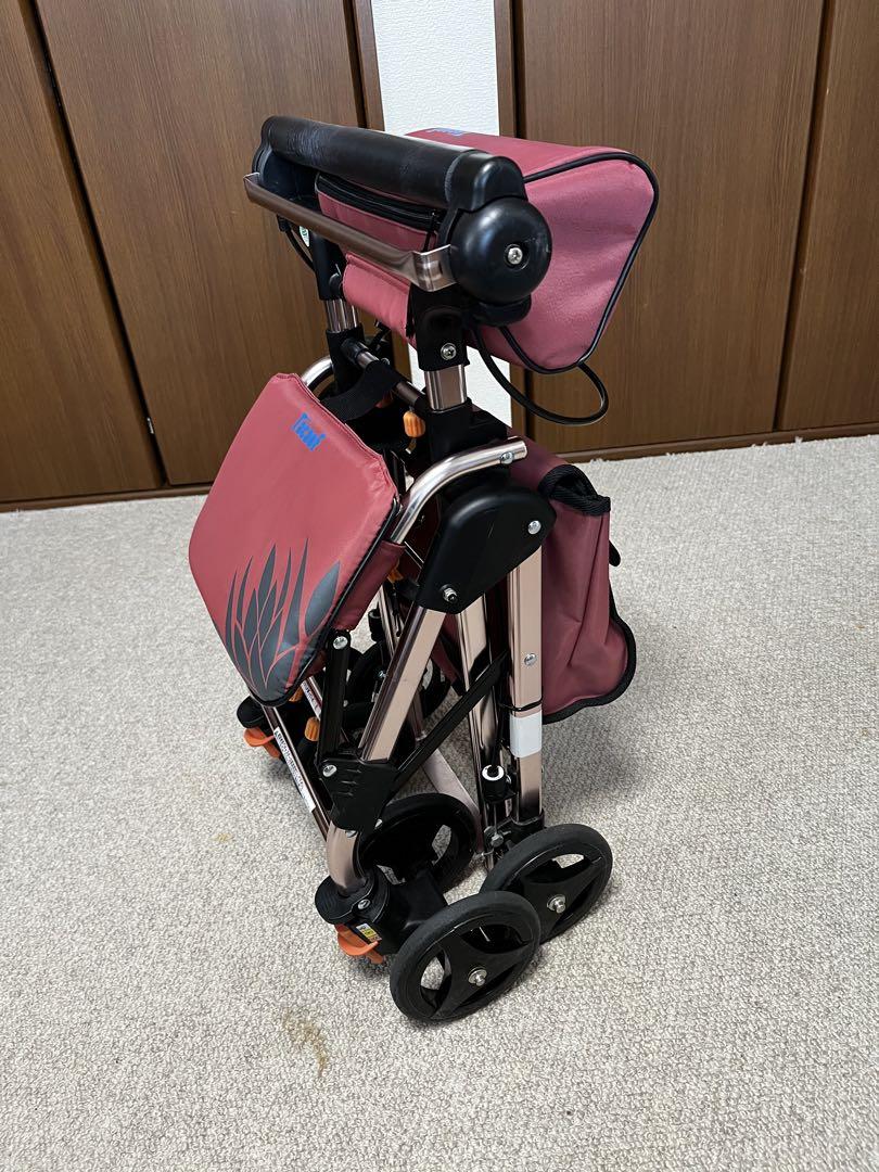 【再値下げ】<美品>赤い折りたたみシルバーカー