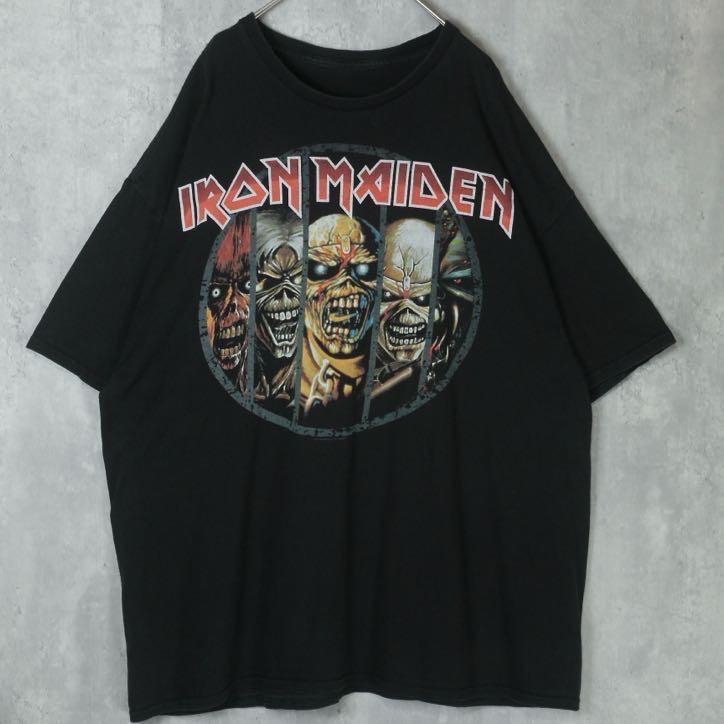 アイアンメイデン オーバーサイズTシャツ 黒 バンドTシャツ 希少】アイアンメイデン バンド Tシャツ 黒 プリント 音楽