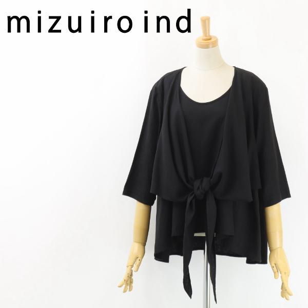 B6541■mizuiroind ミズイロインド 後ろ下がり リネン トップス