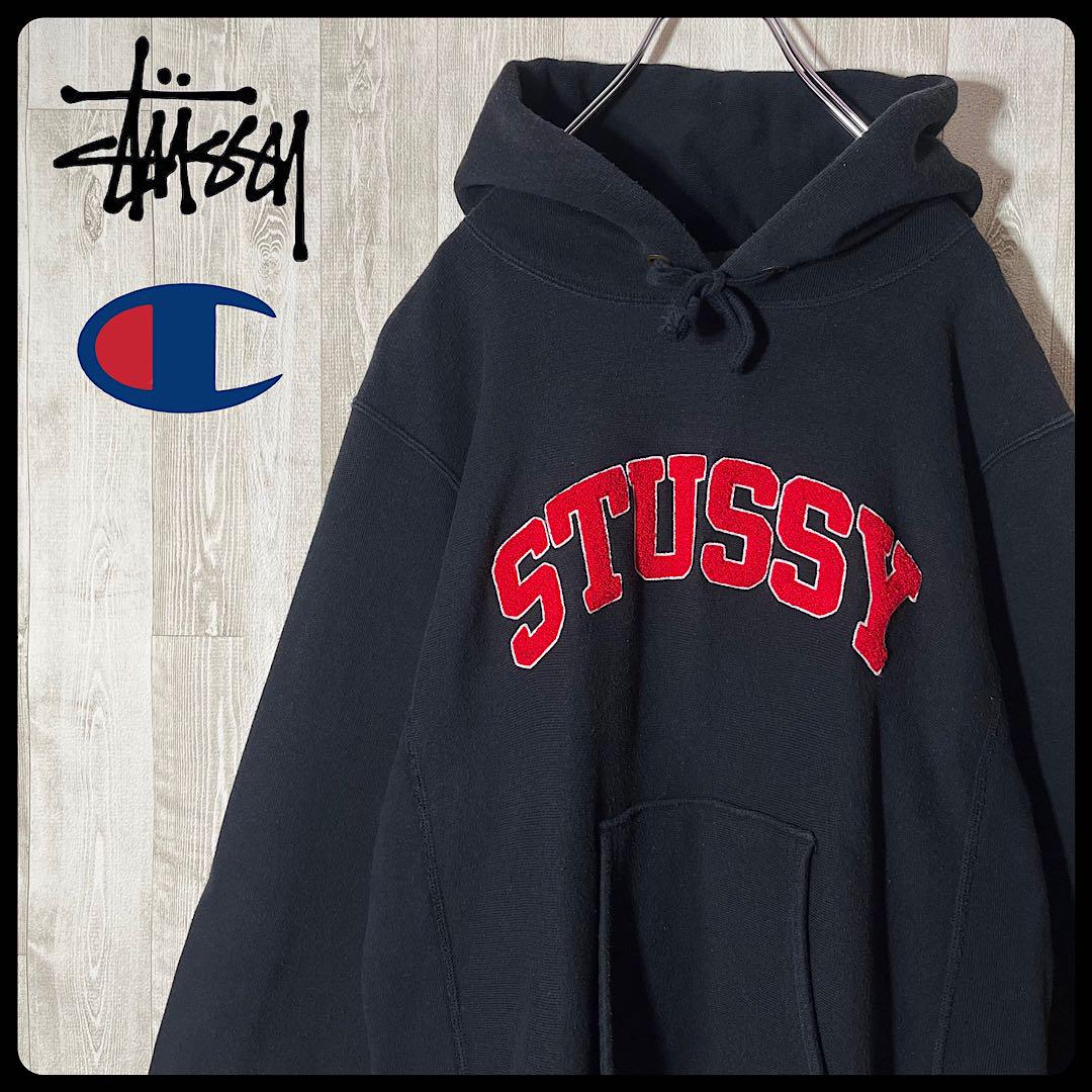 STUSSYステューシー チャンピオン リバースウィーブ パーカー 青タグ 画像14