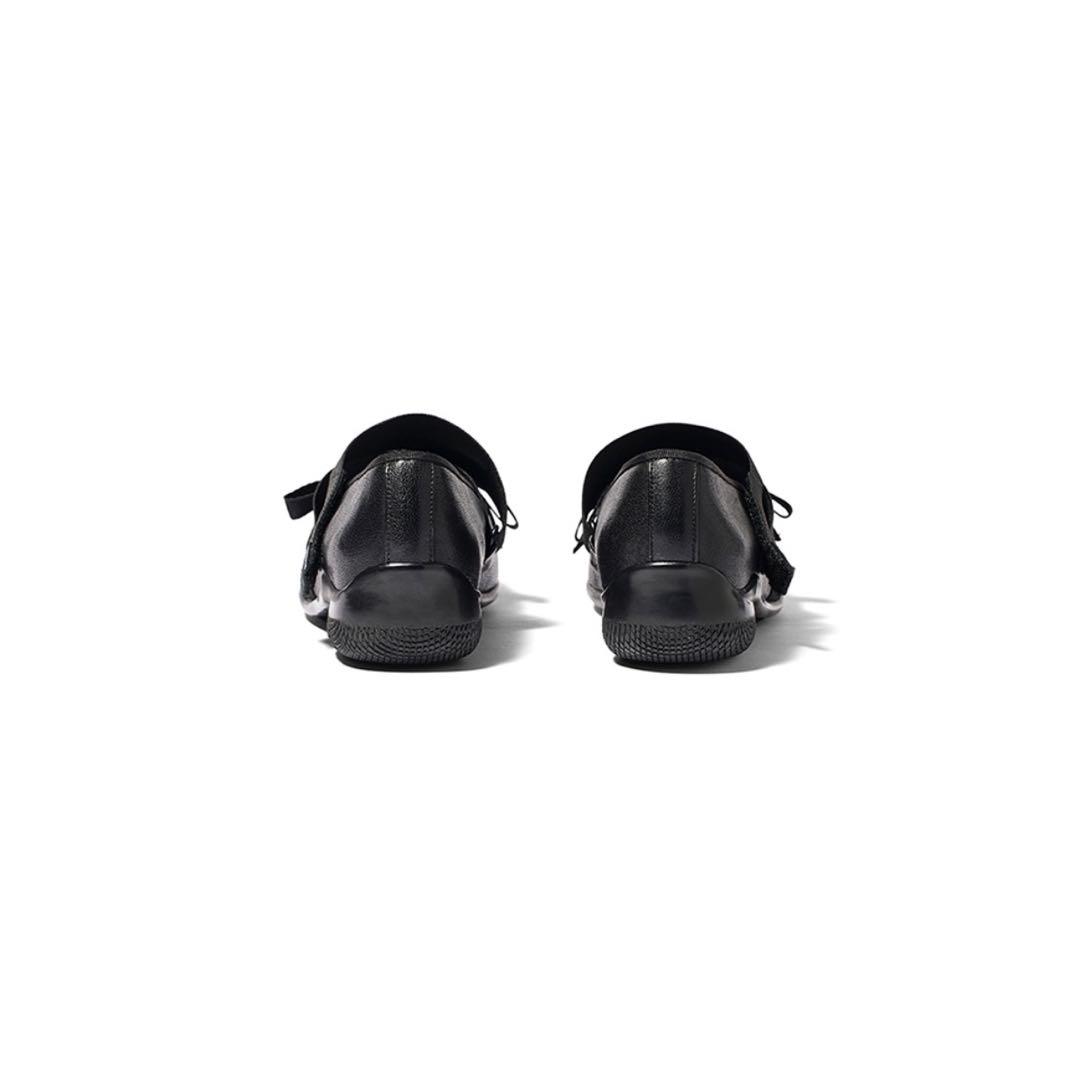 靴 OPEN YY CROSS BAND BALLET FLATS BLACK