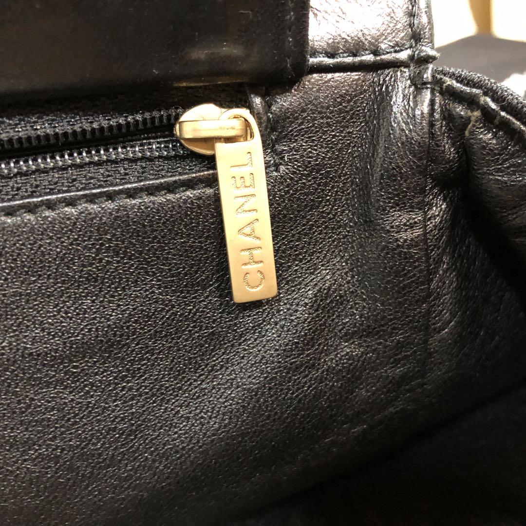 シャネル CHANEL チェーン トートバッグ ブラック 黒 キャンバス