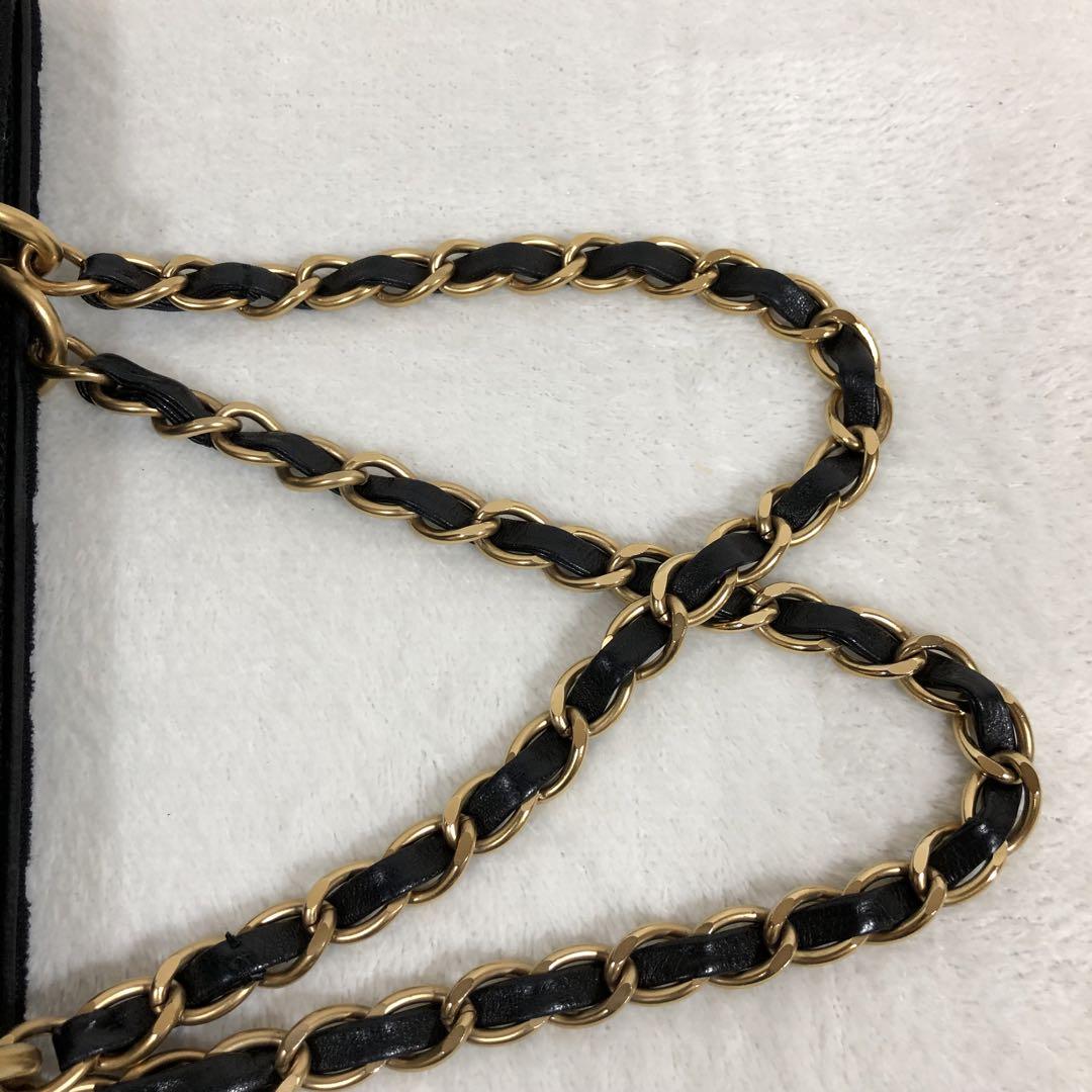シャネル CHANEL チェーン トートバッグ ブラック 黒 キャンバス