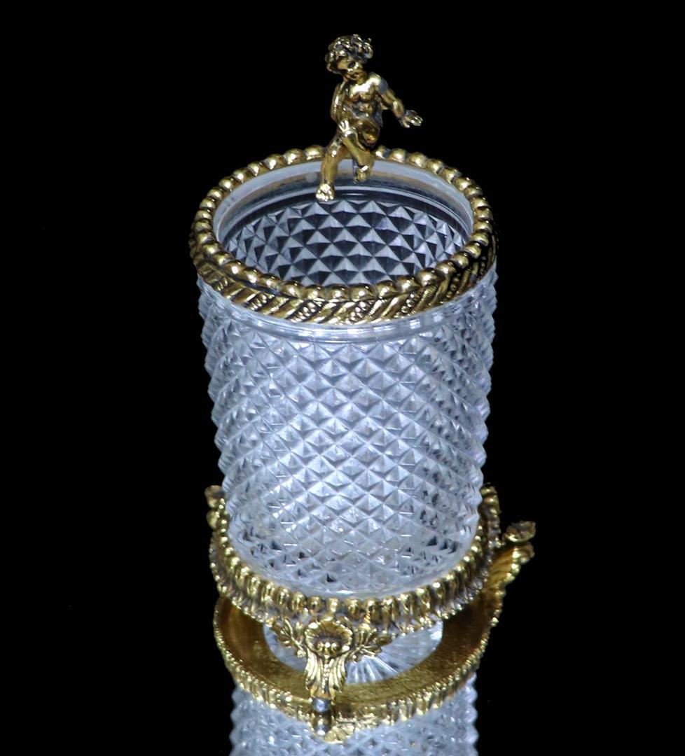 オールド・バカラ 1890年 名品 天使文ゴールド装飾ディアマン・ビゾー