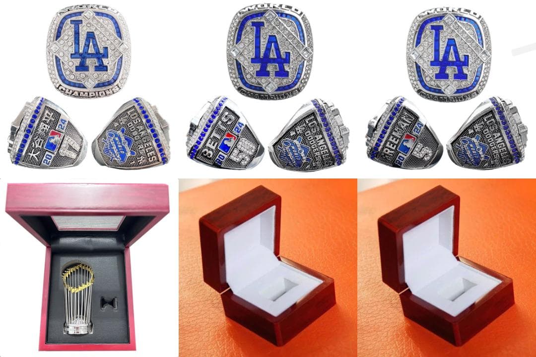 ラスト1点 ドジャース チャンピオンリングトロフィー 大谷 ベッツ フリーマン