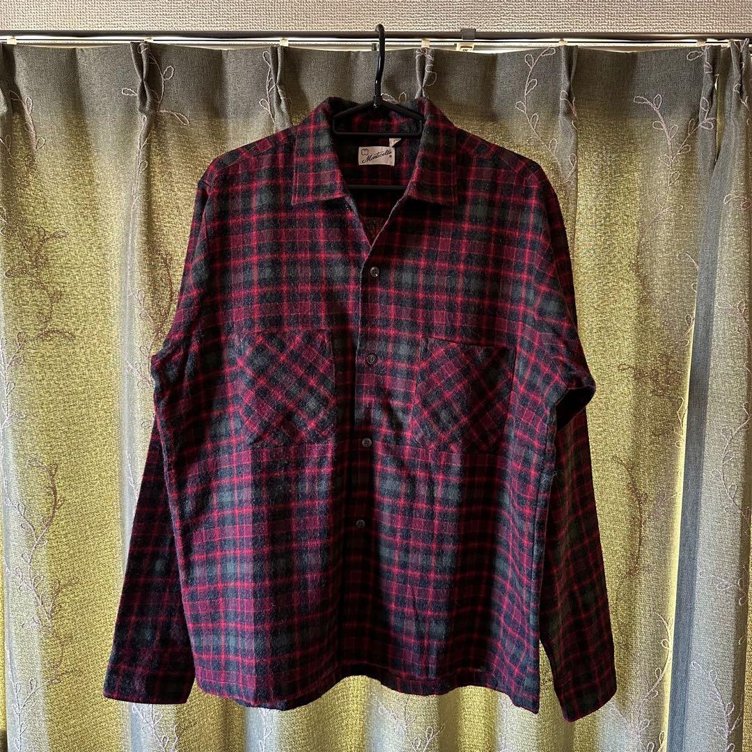 60's wool open collar shirt オープンカラーシャツ