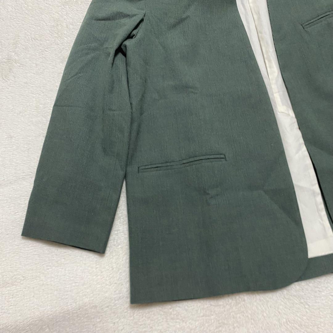 美品　seya. セヤ　DRY WOOL SILK ノーカラージャケット　L