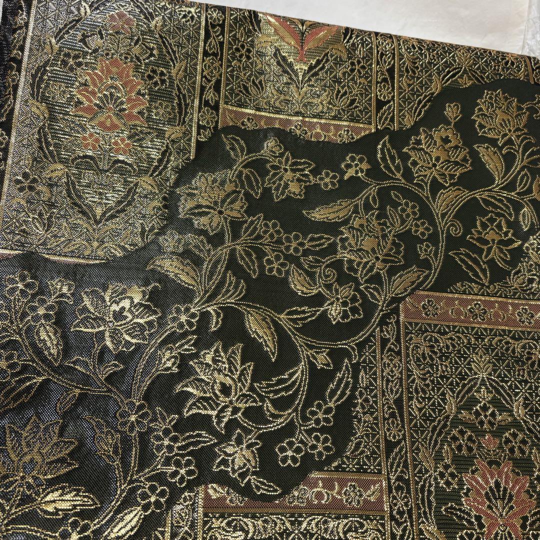 Ay146　袋帯　豪華刺繍　着物　帯　深緑　花唐草　金　たちばな Ay146 袋帯 豪華刺繍 着物 帯 深緑 花唐草 金 たちばな - メルカリ