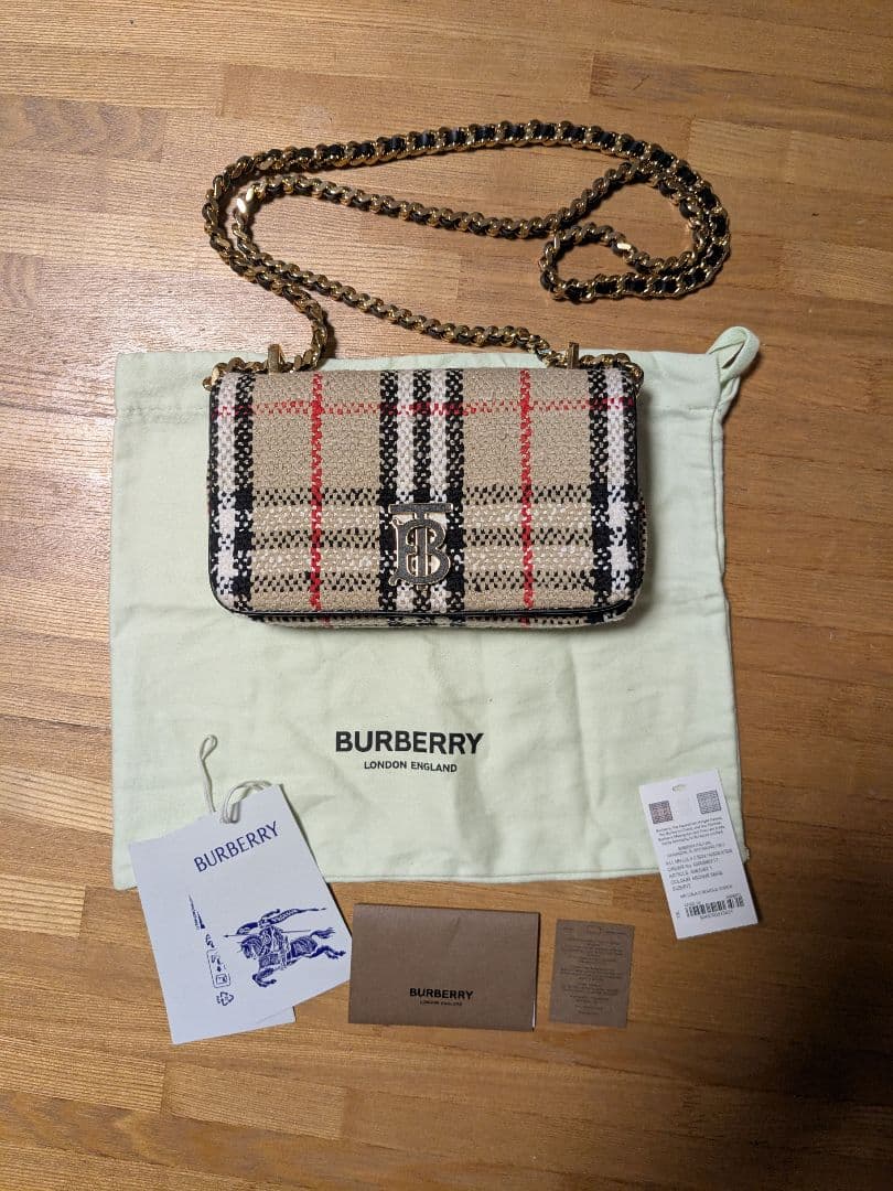 burberry mini Lola ＴBロゴツイードチェーンショルダー