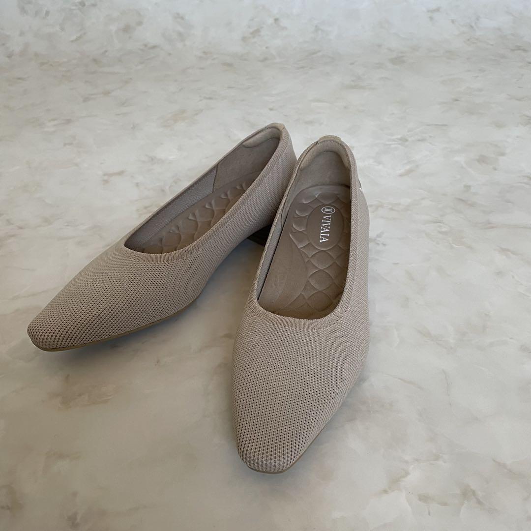 【極美品】VIVAIA スクエアトゥ フラットシューズ 23.5cm-24cm