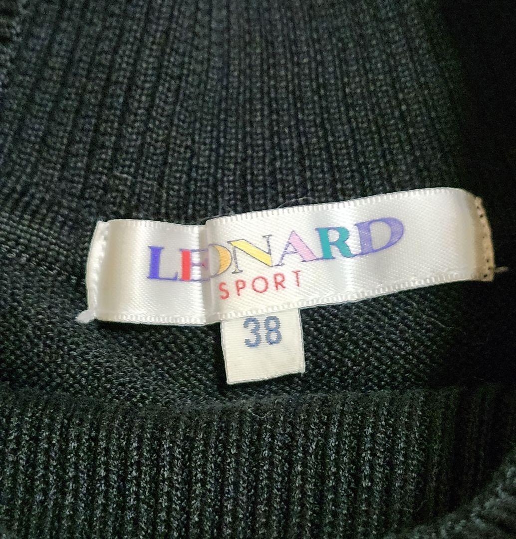 『LEONARD』レオナール (L) 花柄 ハイネック カットソー 極美品】LEONARD(レオナール) 花柄デザイン ハイネック