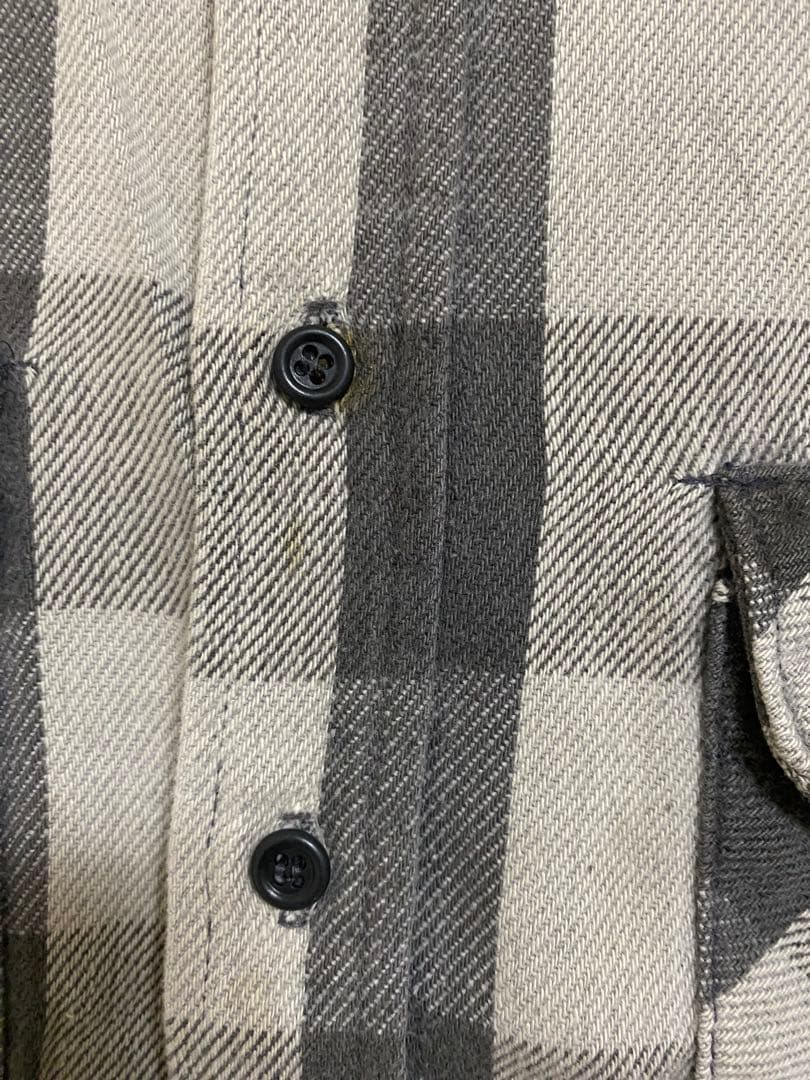 トップス FIVE BROTHER ネルシャツ 白黒チェックM FIVE BROTHER