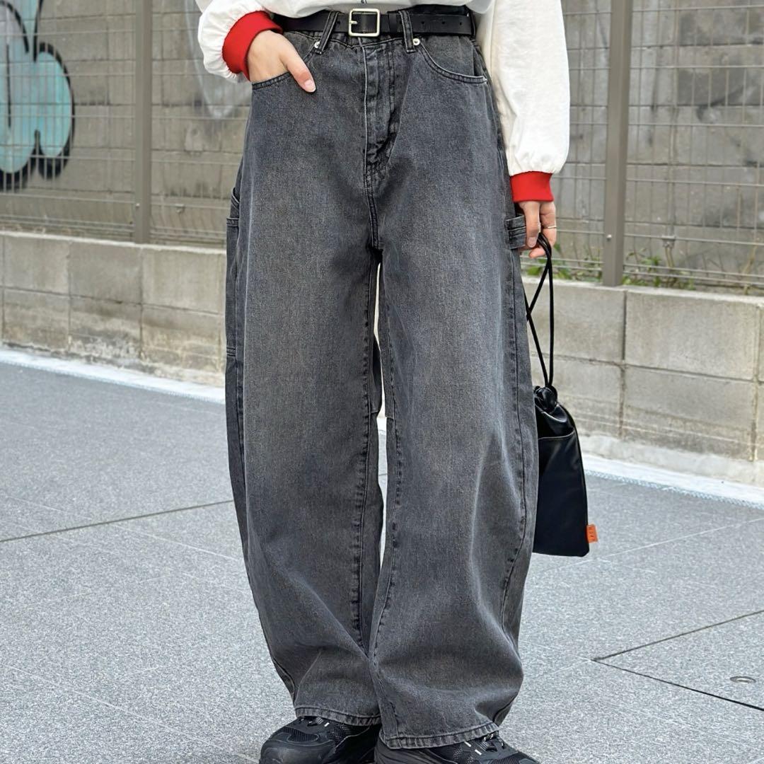 centimeter デニム ブラック カーゴ ワイド ペインター XL ジェネレス GENELESS カーゴパンツ メンズ ペインターパンツ