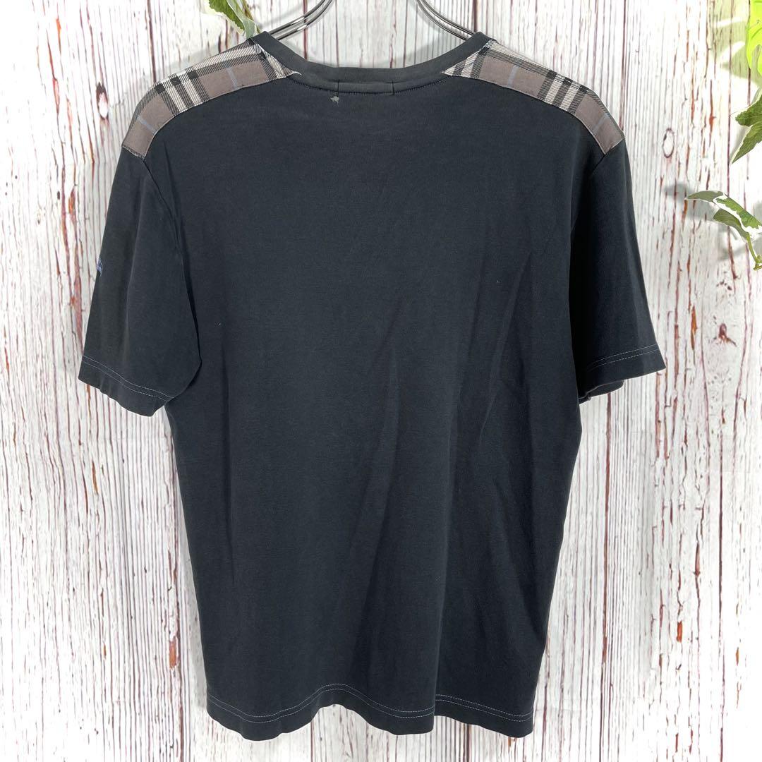 人気】バーバリーブラックレーベル Tシャツ 半袖 黒 ロゴ ノバ