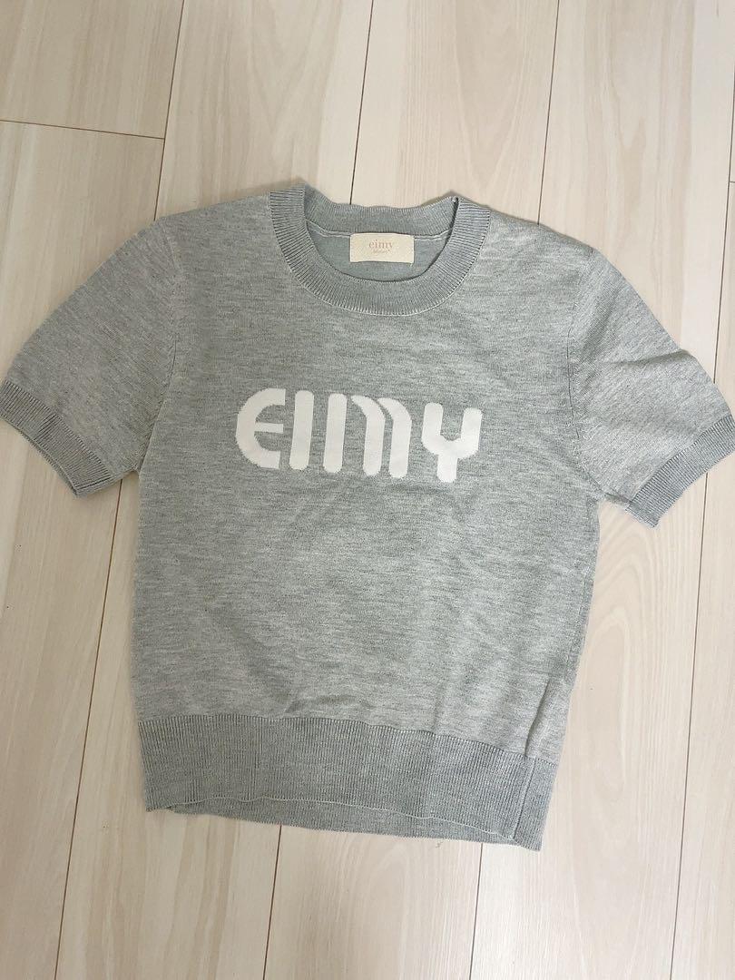 eimy ロゴハーフスリーブニット
