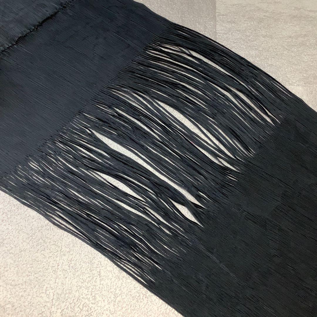 美品 00‘s PLEATS PLEASE フリンジ プリーツ ストール