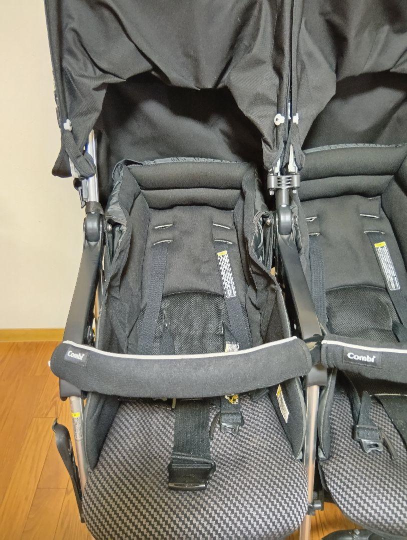 Combi ツインスピンGC ふたご、２人用ベビーカー　黒色　コンビ