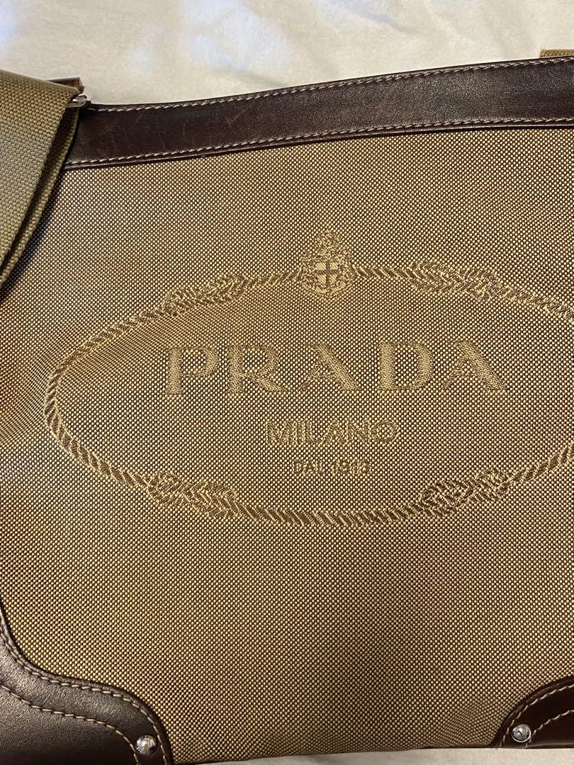 PRADA ショルダーバッグ ベージュ キャンバス