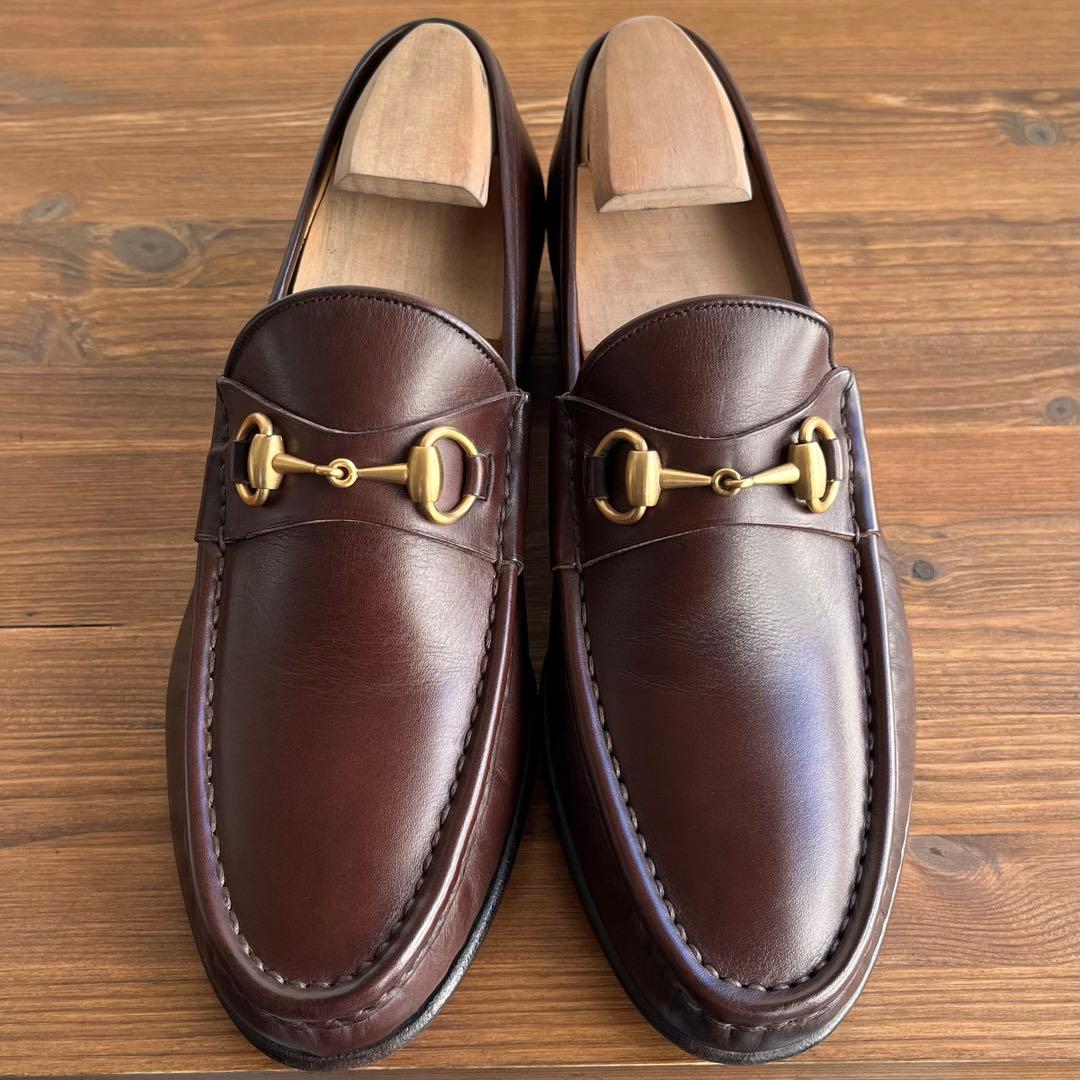 GUCCI グッチ ホースビットローファー 焦茶金 42 E 27.0 GUCCI グッチ ホースビットローファー 焦茶金 42 E 27.0