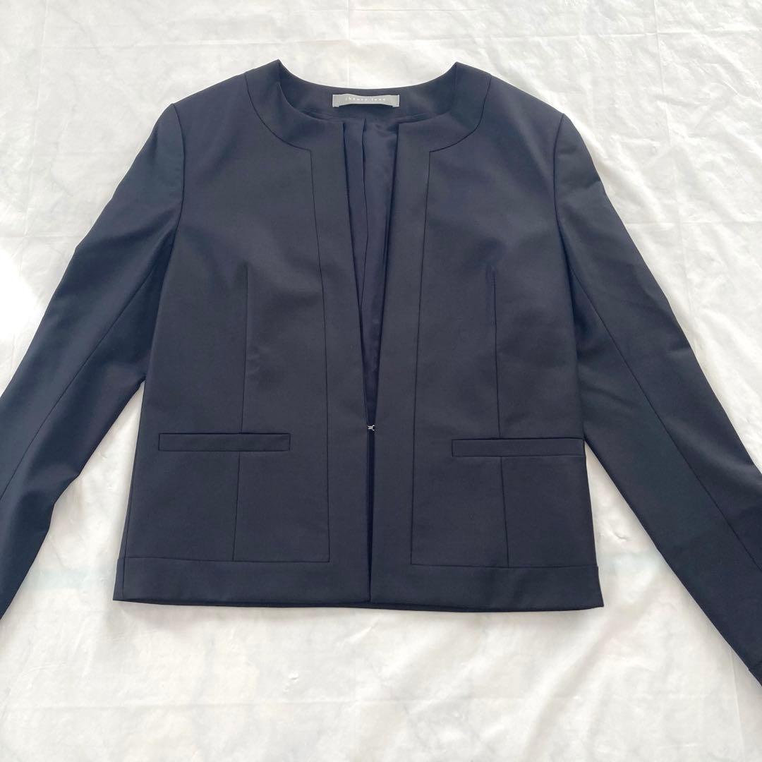 theory luxe エグゼクティブノー ジャケット ウール ネイビー38M・Theory luxe
