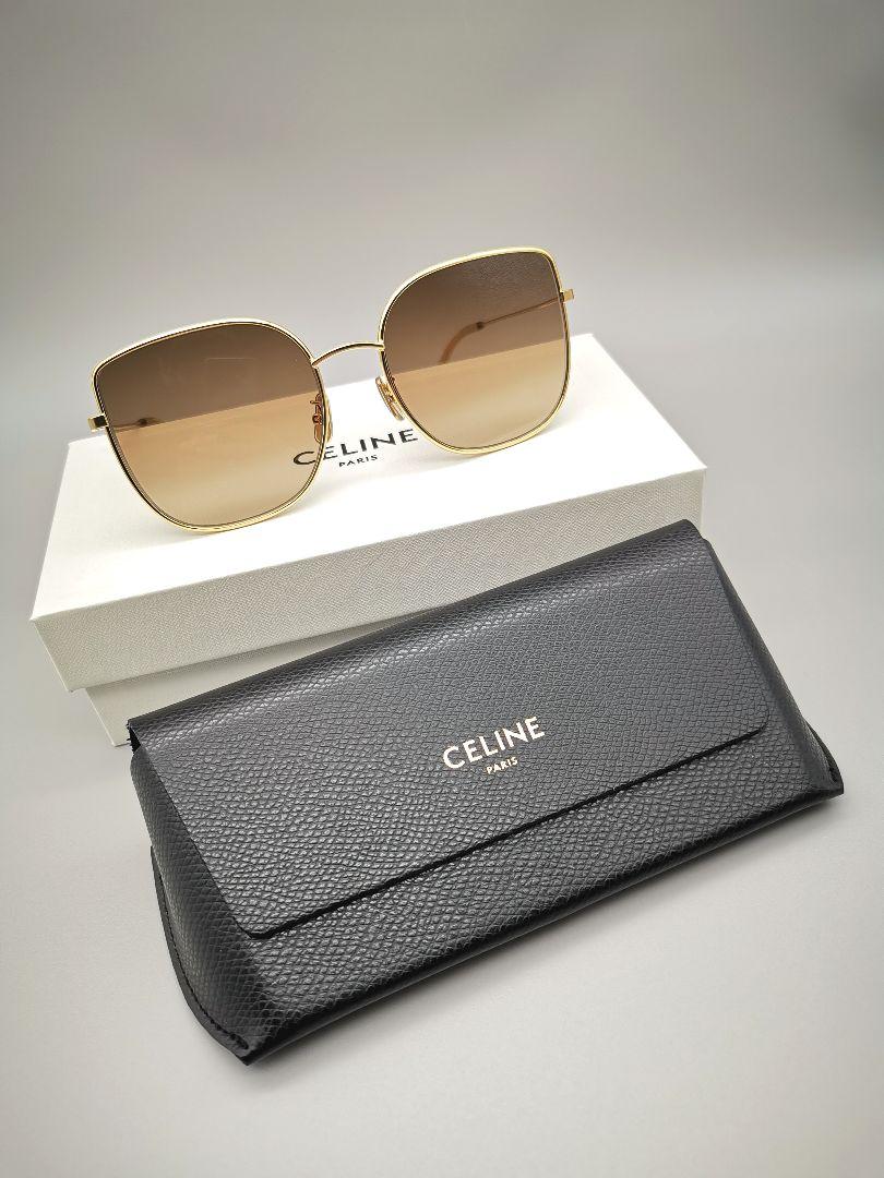 CELINE ゴールドフレーム ブラウンガラスサングラス 新品