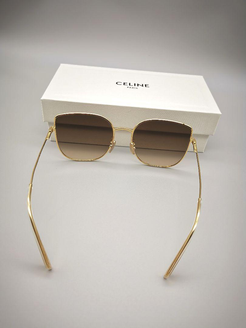 CELINE ゴールドフレーム ブラウンガラスサングラス 新品